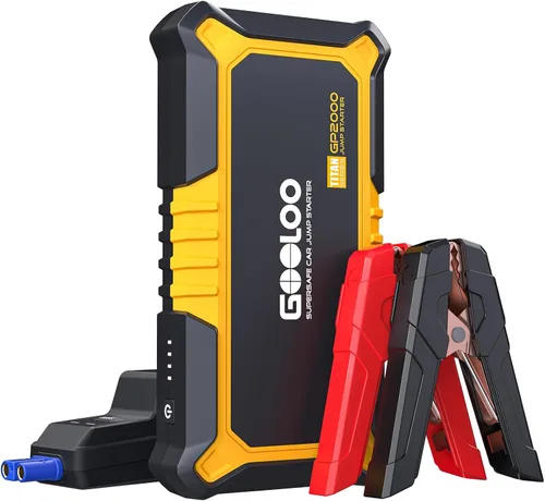 GOOLOO Nuevo arrancador GP2000 2000A Paquete de batería de arranque para automóvil (hasta 8.0L de gas, motor diésel de 6.0L), cargador de batería de