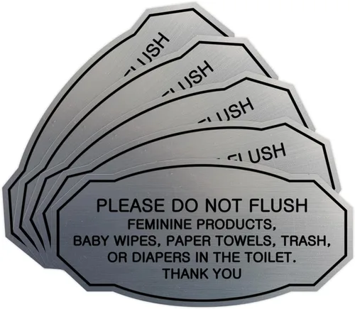 Miniatura 19 de Signs ByLITA Letrero de etiqueta victoriana Please Do Not Flush (Lt Gray), pequeño, 1 paquete Gris claro