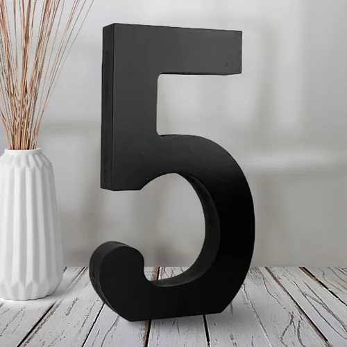Miniatura 8 de AOCEAN Números de madera negra de 6 pulgadas, número de madera sin terminar para Halloween, números decorativos de pie, rebanadas, decoración