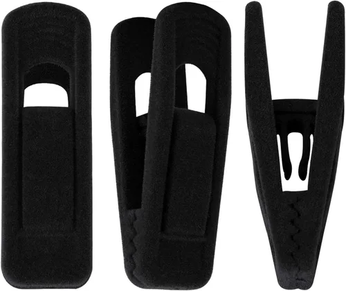 Trgowaul Clips de terciopelo para colgar pantalones, clips de terciopelo, clips de dedo fuertes, perfectos para perchas finas de terciopelo (60 Negro
