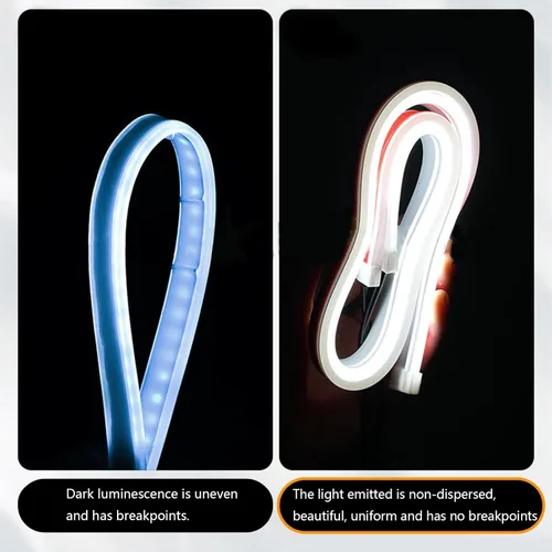 Miniatura 5 de Tira de Luz LED para Faros Delanteros, Tubo de Luz de Tira de 23.6 Pulgadas Impermeable Secuencial con Señal de Giro Fluida, Tira LED DRL Luz