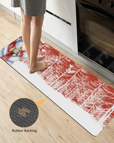 Miniatura 4 de Winter Sowman - Tapete de baño antideslizante, de secado rápido y absorbente, de tierra de diatomeas, fregadero, dormitorio, cocina, lavable, diseño