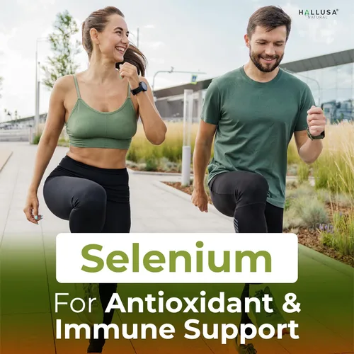 Miniatura 9 de Hallusa Natural Selenio 60 Tabletas, Antioxidante y Apoyo Inmunológico, Salud del Corazón - Suministro para 60 Días