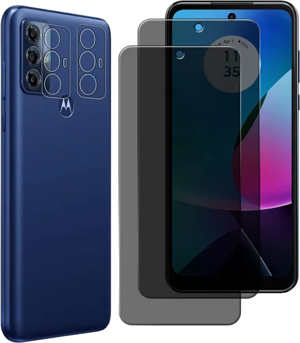 Miniatura 11 de Paquete de 2 protectores de pantalla de privacidad para Motorola Moto G 5G 2022 [dureza 9H] HD [negro] película de vidrio templado privado antiespía