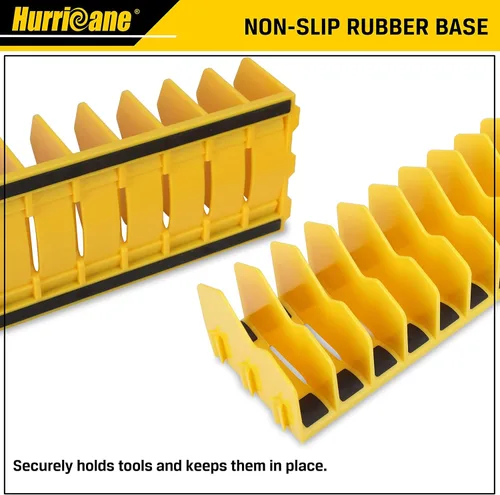 Miniatura 6 de HURRICANE Estante Organizador de Alicates, Estante para Alicates y Cortadores de 10 Ranuras con Base de Goma Antideslizante, Organizador y Amarillo