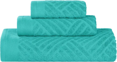 Miniatura 83 de Superior Juego de 6 toallas de 100% algodón egipcio de 500 GSM, 6 piezas, 2 caras, 2 manos, 2 toallas, ideal para baño, cocina o playa, de secado