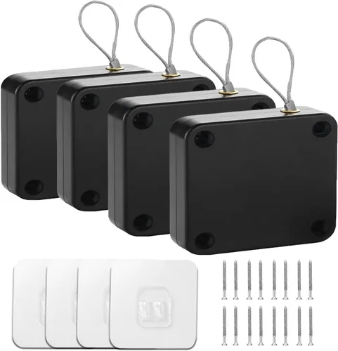 Miniatura 15 de SHIMIDO - Cierrapuertas automático mejorado sin perforaciones de 1000 g para puerta de pantalla, cierrapuertas automático deslizante con cordón de 2