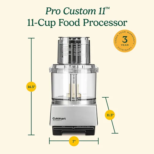 Miniatura 8 de Cuisinart Procesador de alimentos, Pro Custom de 11 tazas, cromo cepillado, DLC-8SBCYP1