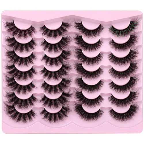 Miniatura 17 de Newcally Pestañas Postizas de Aspecto Natural Pestañas de Visón Voluminosas 3D con Volumen Pestañas Postizas 5D en Tira Pestañas Ojos de Gato