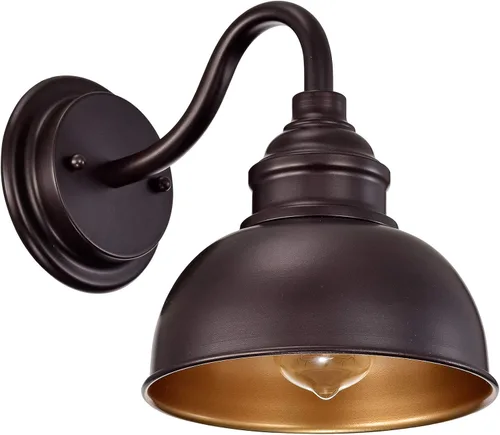 Miniatura 7 de Aplique de pared de cuello de cisne de bronce cepillado al óleo, luz de tocador rústica de 19 cm estilo granja para baño, dormitorio, garaje, porche