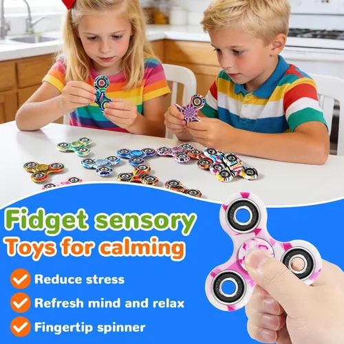 Miniatura 2 de SCIONE Paquete de 24 juguetes giratorios para la ansiedad, juguetes para aliviar el estrés, regalos de fiesta para niños y adultos, cumpleaños