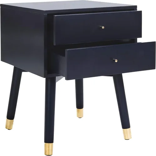 Miniatura 12 de Safavieh Home Collection Lyla Mesita de noche retro de mediados de siglo en negro y plateado Negro / Plateado
