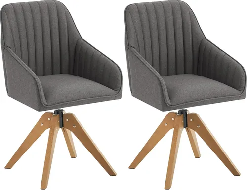 Miniatura 11 de Furniliving Silla Giratoria de Acento Moderna de Mediados de Siglo para Sala de Estar, Silla de Escritorio de Madera con Brazos, Sillas con Brazos