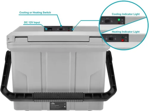Miniatura 4 de Monoprice Emperor 15 - Refrigerador portátil de 15 litros con adaptador de enchufe de automóvil, 12 V CC para automóvil/SUV/camioneta/furgoneta/RV
