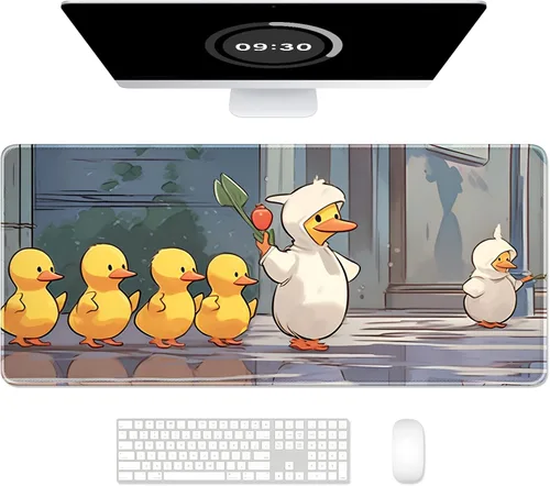 Miniatura 21 de Auhoahsil Alfombrilla grande para mouse, tamaño XXL, extendida de 35 x 15 pulgadas, base de goma antideslizante, bordes cosidos, superficie 03