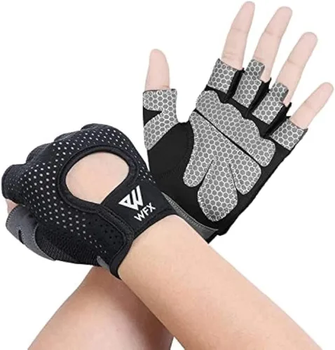WESTWOOD FOX Guantes de levantamiento de pesas para hombres y mujeres, guantes de gimnasio con soporte de muñeca para entrenamiento, ejercicio,