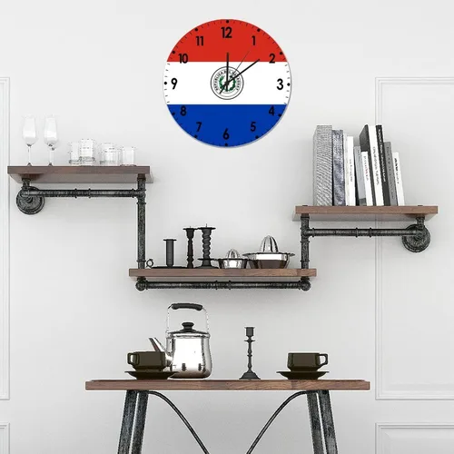 Miniatura 804 de Cheyan Reloj de pared con bandera de Canadá de 12 pulgadas, silencioso, sin tictac, de PVC, funciona con pilas, reloj redondo decorativo, regalo