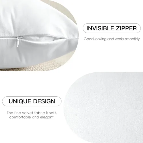 Miniatura 7 de OTOSTAR Paquete de 2 fundas de almohada decorativas de terciopelo suave, fundas de cojín cuadradas sólidas, decoración del hogar, fundas de almohada