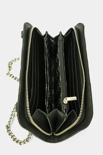Miniatura 5 de VELEZ Cartera RFID de cuero con correa para la muñeca, bolso de mano largo, cartera para mujer con monedero, Cartera de cuero monogramado