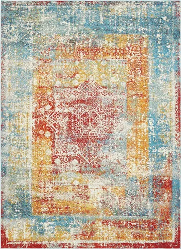 Miniatura 10 de Unique Loom - Alfombra estilo tradicional de Rosso Collection, Polipropileno, Azul (multi/blue)