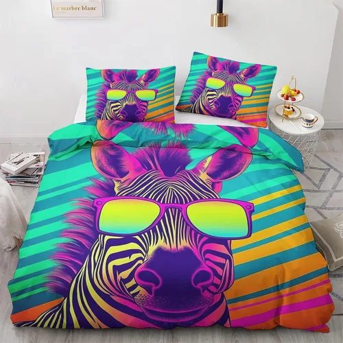 Miniatura 14 de Funda de edredón de serpiente tamaño individual Juego de ropa de cama de serpiente animal 2 piezas Funda de edredón con patrón de microfibra