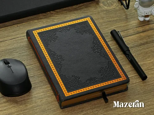 Miniatura 6 de Mazeran Diario vintage, tapa dura de piel sintética, cuaderno de escritura retro en relieve, agenda personal con forro universitario, 5.5 x 7.7
