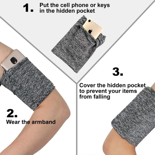 Miniatura 4 de Brazalete pequeño para llaves de teléfono celular, auriculares, Airpod con bolsillo oculto, funda protectora para teléfono, bolsillo