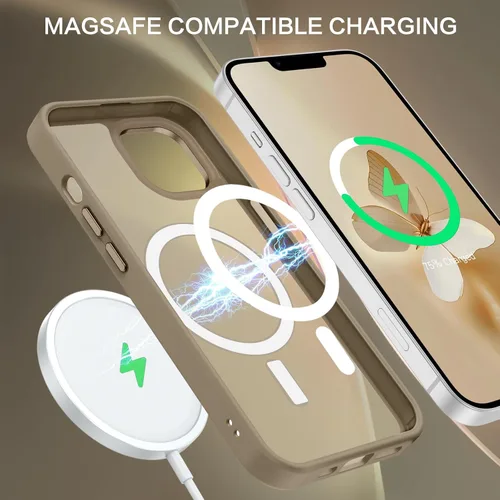 Miniatura 2 de BENTOBEN Funda magnética para iPhone 14 Plus, compatible con MagSafe, translúcida mate, esmerilada, delgada, ligera, a prueba de golpes