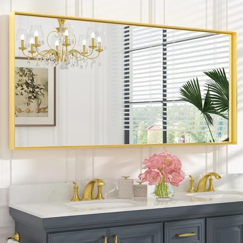 Miniatura 61 de Keonjinn - Espejo rectangular con marco negro para baño de 40 x 30 pulgadas, espejo de pared para sobre el lavabo, espejos de tocador de metal
