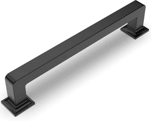 Miniatura 48 de Amerdeco - Paquete de 10 tiradores de latón cepillado para armarios con orificio central de 3 pulgadas (76 mm), tiradores para armarios de cocina