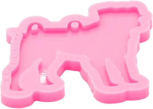 Miniatura 3 de Llavero de perro brillante brillante molde de resina epoxi molde de silicona con agujero de dibujos animados animal resina epoxi artesanía molde