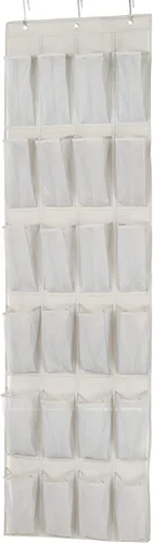 Amazon Basics - Organizador de zapatos de tamaño mediano para colgar sobre la puerta de 24 bolsillos | Sobre la puerta