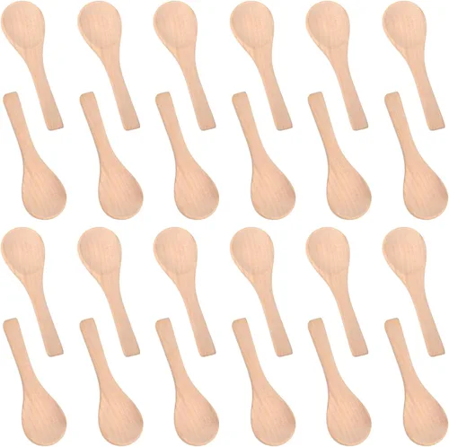 Miniatura 9 de Boao 50 Pzas Cucharas Pequeñas de Madera, 3.5'' L, Mini Cucharas Pequeñas de Madera Natural Cucharaditas Pequeñas para Frascos Azúcar Cremera Miel