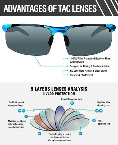 Miniatura 67 de Duco - Gafas de sol deportivas polarizadas para hombre con protección UV 8177s
