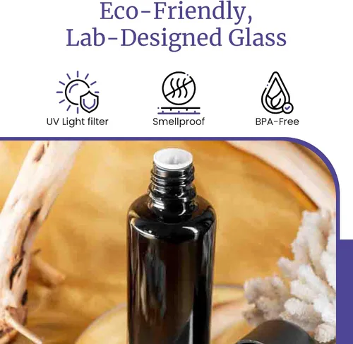 Miniatura 7 de Infinity Jars Botella de vidrio ultravioleta negro de 1.7 fl oz (1.7 fl oz) de vertido lento, paquete de 3