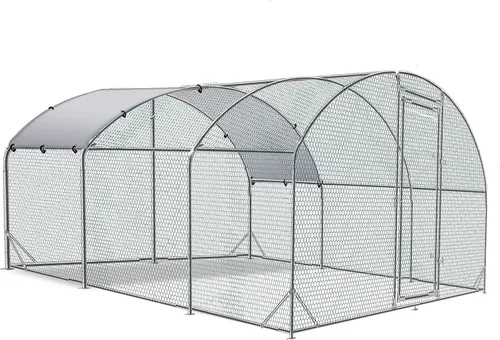 Miniatura 14 de TOLEAD Gallinero de metal grande mejorado con malla de alambre de tres soportes, corral de pollo, con cubierta resistente al agua y anti-UV, casa