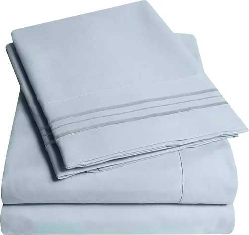 Miniatura 36 de Juego de sábanas y fundas de almohada de la colección 1500 Supreme, tamaño Queen, estampado Paisley gris - Juego de sábanas y fundas de almohada