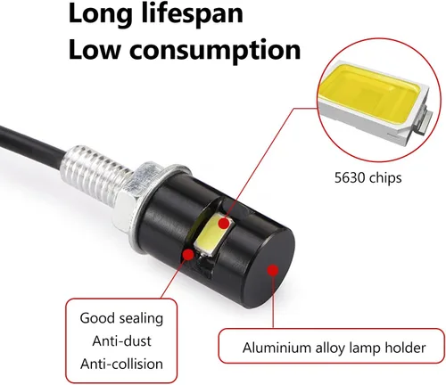 Miniatura 5 de 2 luces para matrícula, bombilla LED impermeable de 12 V, lámpara de tornillo de matrícula para automóvil, motocicleta, camión, RV, ATV, bicicleta