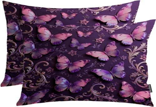 Miniatura 93 de Shrahala Funda de almohada decorativa de castillo oscuro de Halloween, casa con murciélagos de bruja, esqueleto, funda de almohada cuadrada mezclada