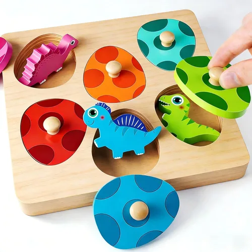 Juguetes Montessori para Regalos de Niños y Niñas de 1 Año: Clasificador de Formas de Madera y Rompecabezas de Combinación de Colores para Bebés de