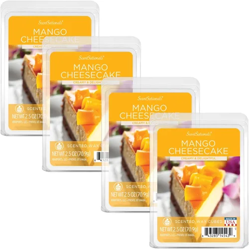 Miniatura 8 de Scentsationals Fragancia de cera perfumada para derretir – Guayaba Peach – Paquete de cubos de cera, tarta calentadora para el hogar, barra de vela