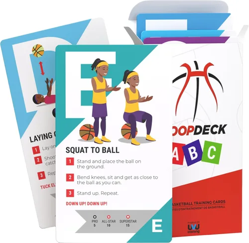 Miniatura 7 de Kick Deck HoopDeck de UVU Training - Programa de entrenamiento de baloncesto de 52 cartas para todos los niveles de habilidad y edades - Desarrollo