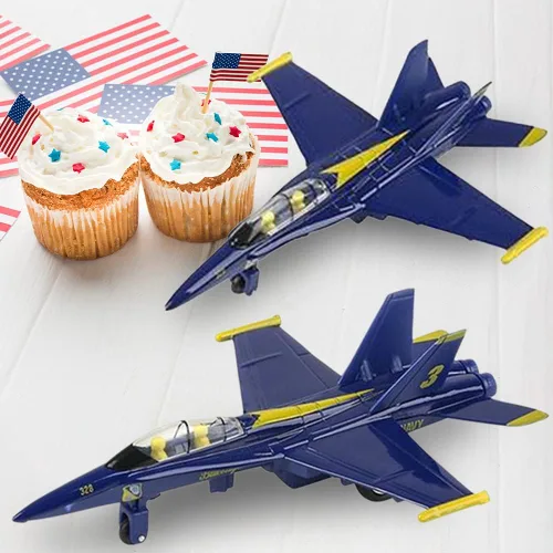 Miniatura 7 de ArtCreativity Jets de ángel azul F-18 fundidos a presión jumbo con mecanismo de retroceso, juego de 2, juguetes de combate de avión de metal fundido