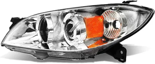 DNA MOTORING Lámpara de faros delanteros con proyector lateral del conductor de estilo de fábrica compatible con Mazda 3 04-09 4-Door Sedan