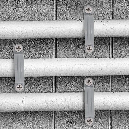 Miniatura 7 de Correa de tubo de PVC de 1-1/4 pulgadas, abrazaderas de tubo de conducto de 2 agujeros, soportes de tubo de plástico (gris, 20 piezas)