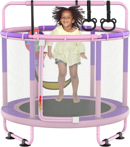 Trampolín de 60 pulgadas para niños, mini trampolín 6 en 1 de 5 pies para interiores y exteriores, juguetes de Navidad, regalos de cumpleaños para