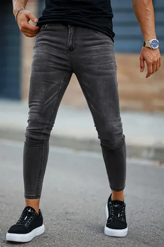 Miniatura 6 de GINGTTO - Jeans rasgados, elásticos y ajustados para hombre