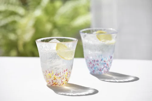 Miniatura 3 de Aderia Tsugaru Vidro - Juego de vasos de color rosa, azul, Sakura Sakura, caja de regalo, fabricadas en Japón (taza de jugo)