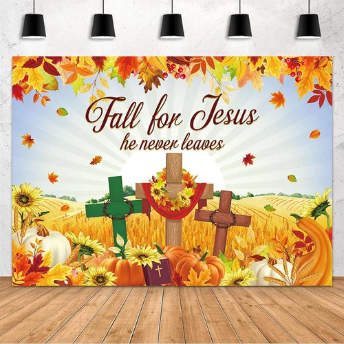 Miniatura 6 de MEHOFOND Fondo de otoño de 7 x 5 pies para Jesús, decoración de otoño, pancarta, hoja de arce, decoración de la Biblia, religión cristiana, fondo