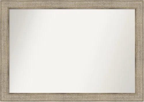 Miniatura 327 de Amanti Art Espejo de baño plateado para sobre fregadero, 26 x 26 pulgadas, espejo cuadrado de níquel pulido, marco de madera tradicional mediano, se